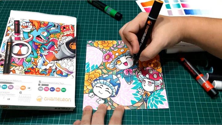 Produktbild Chameleon Aquarellfarbstifte Brushpen Color & Blending Set (Mehrfarbig, 6 x)