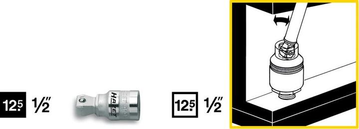 Actual product image HAZET Wobble extension 919-1 ∙ Square, hollow 12.5 mm (1/2 inch) ∙ Square, solid 12.5 mm (1/2 inch)… (1/2")
