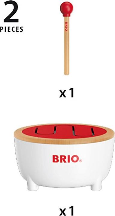 Actual product image Brio Wood musical instrument drum (German, French, Italian, English)