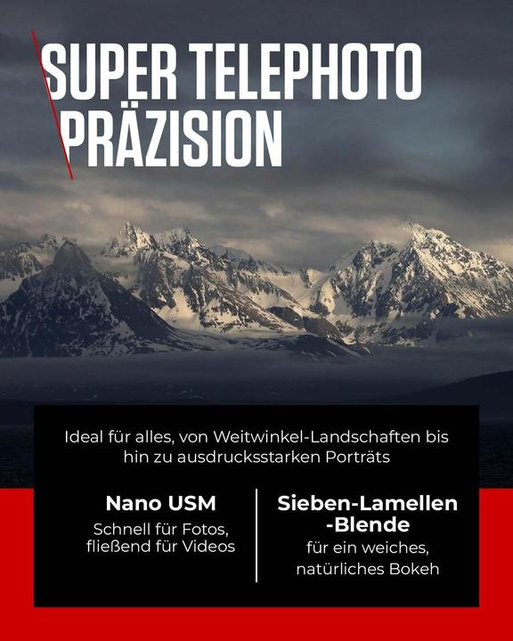 Image du produit Canon RF 24-240mm f/4.0-6.3 IS USM (EU) (Canon RF, Plein format)