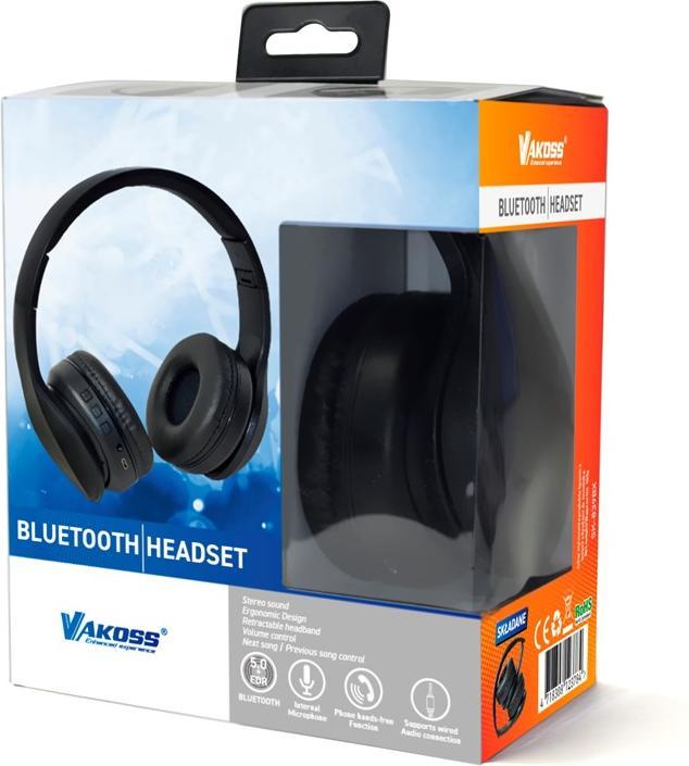 Produktbild Vakoss SK-839BX headphones/headset Wired & Wireless Head-band Music Bluetooth Black (ANC, 7 h, Kabellos)