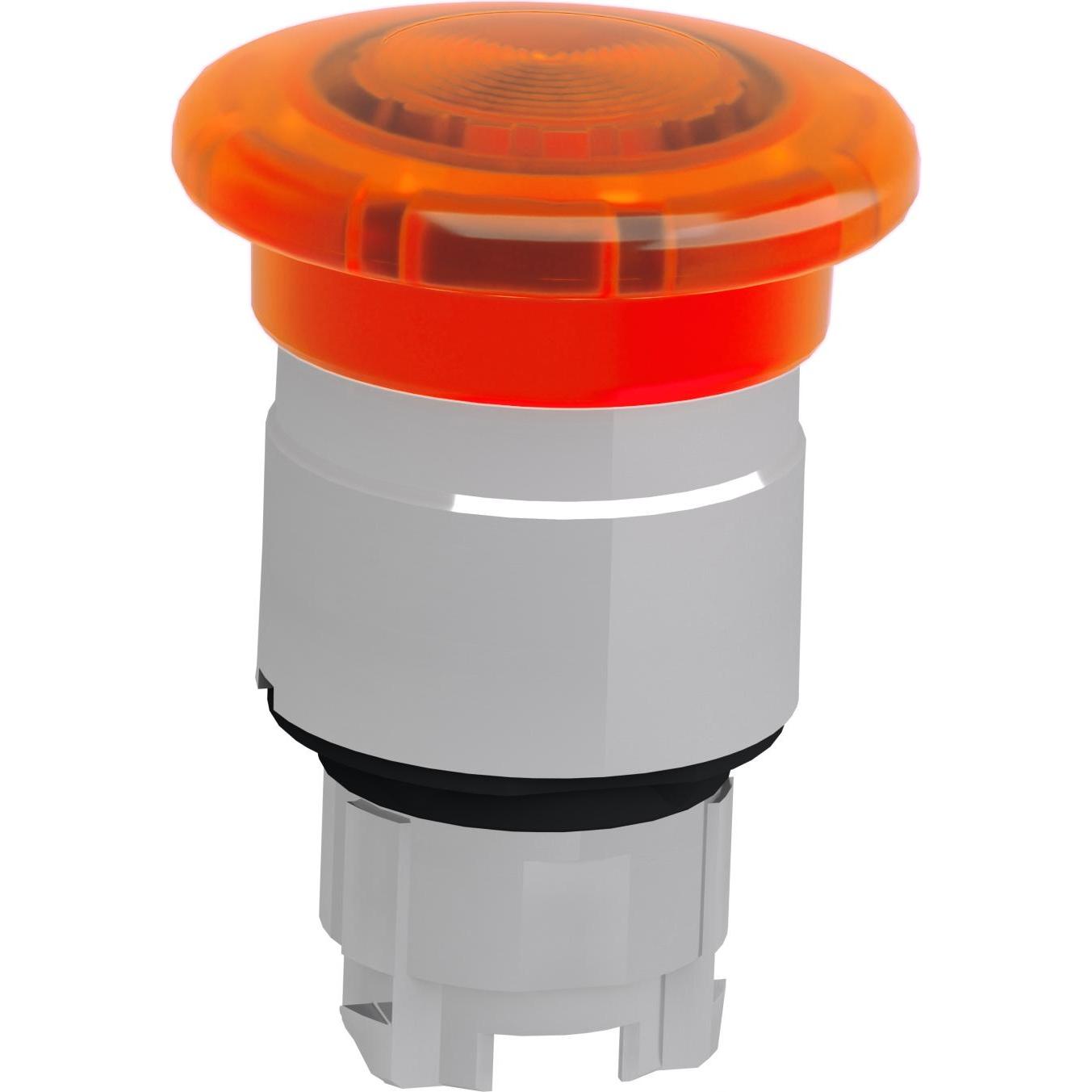 Schneider Electric Testa A Fungo Illuminata Push-Pull, Pulsante + Interruttore, Arancia