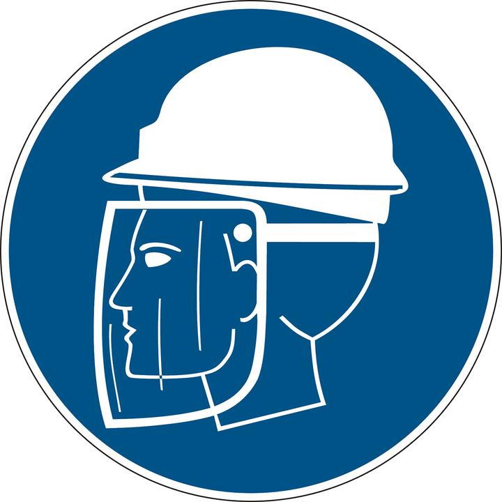 Actual product image Brady PIC-841-DIA 315-B7541, Mandatory signs - Use head and face protection