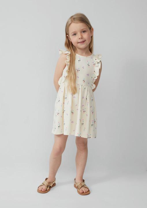 Actual product image S.Oliver Kleid Kurzes Kleid mit All-over-Print und Volantärmeln (140)