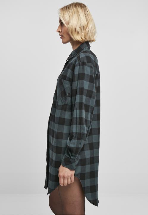 Actual product image Urban Classics Ladies Oversized Check Flannel Shirt Dress (XS)