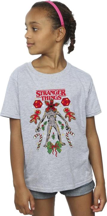 Produktbild Netflix Stranger Things Christmas Demogorgon TShirt Mädchen (152, 158)