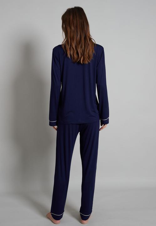 Produktbild Tom Tailor Sofia Dames Doorknooppyjama - Blauw (38)