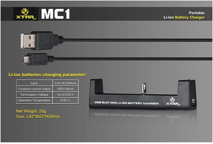 Produktbild Xtar MC1 Ladegerät (1 Stk., Ladegerät ohne Akku)