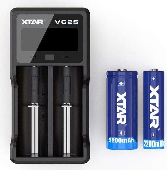 Produktbild Xtar VC2S Ladegerät (1 Stk., A, C, D, AAAA, AAA, AA, Ladegerät inkl. Akku)