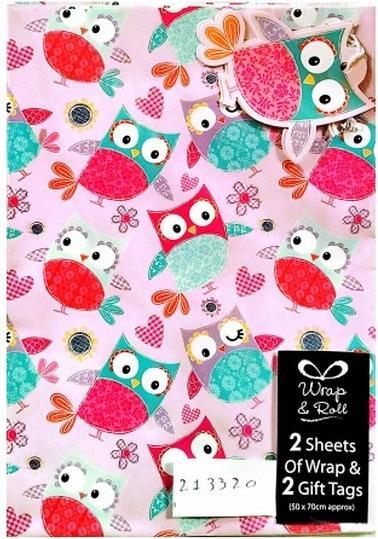 Produktbild Generic Eule GeschenkpapierSet Papier 2erPack Set (Geschenkpapier, 2 x)