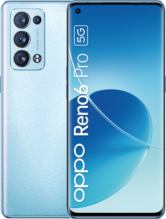 Produktbild OPPO Reno6 Pro 5G (256 GB, Arctic Blue, 6.55", Dual SIM, 50 Mpx, 5G)
