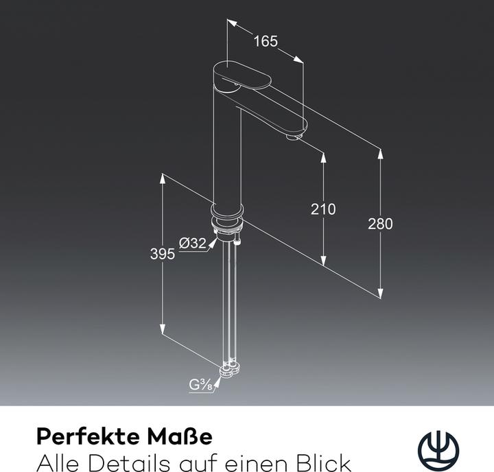 Immagine prodotto Kludi X1 Waschtischarmatur, Grösse XL, ohne Ablaufgarnitur