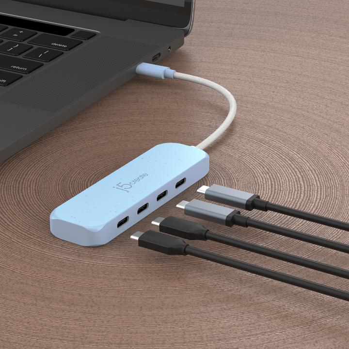 Actual product image j5Create Eco-Friendly USB-C to 4-Port Type-C Gen 2 Hub, USB 3.2 Gen 1 (3.1 Gen 1) Type-C, USB 3.2 Ge (USB-C, 4 Ports)