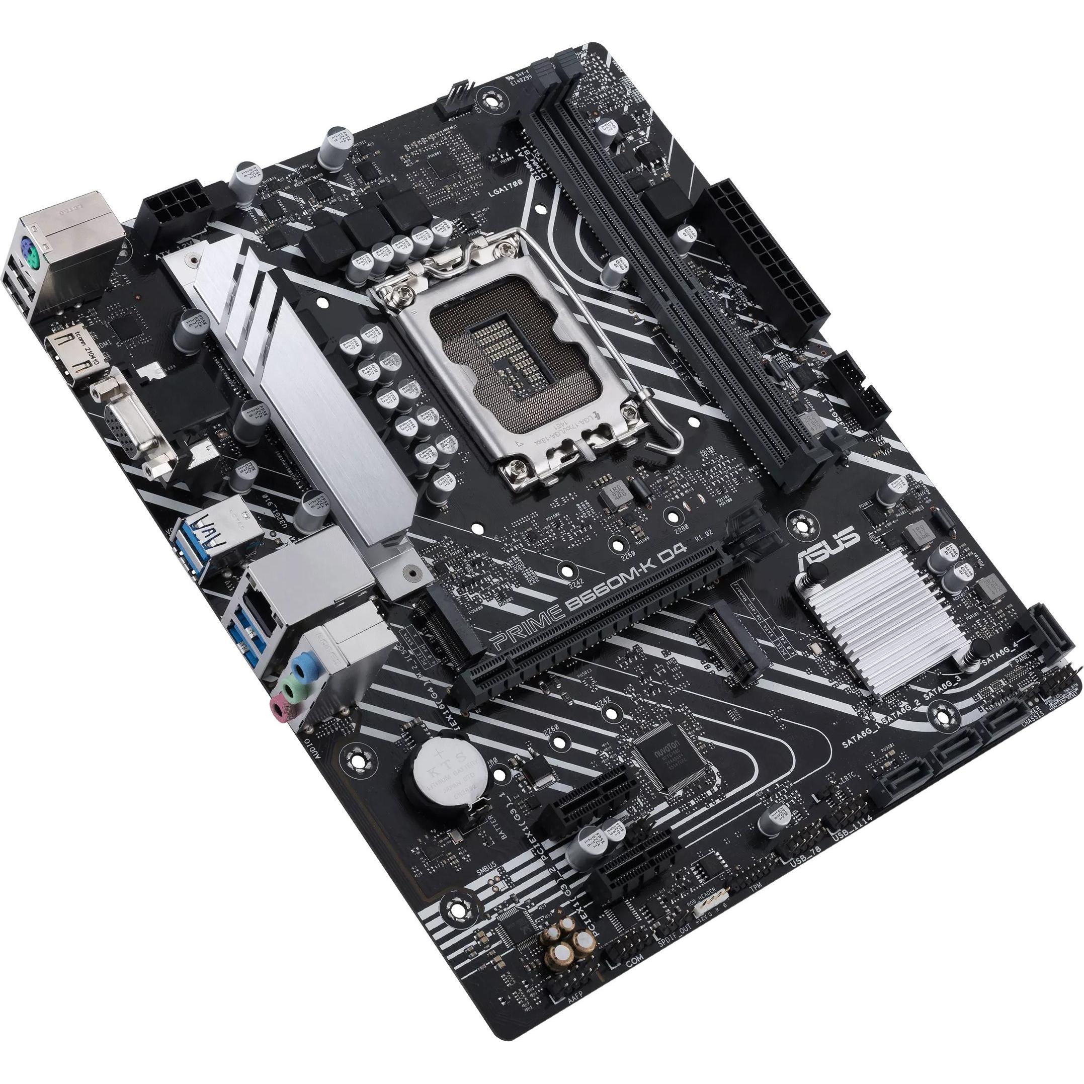 ASUS Mainboard Intel B660 LGA1700 MicroATX Speicher DDR4 (LGA 1700, Intel B660, mATX), Mainboard