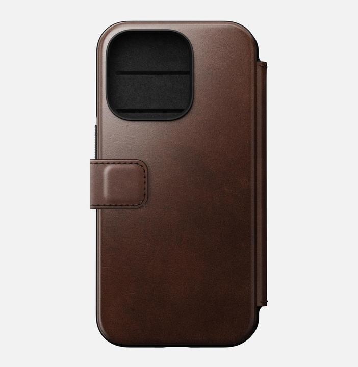 Produktbild Nomad Book Cover Modern Horween Leather Folio iPhone 14 Pro Braun (Apple iPhone 14 Pro)