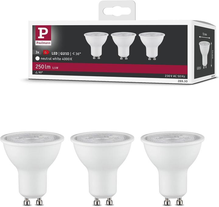 Productafbeelding Paulmann LED reflector set van 3 GU10 (GU10, 250 lm, 3x)