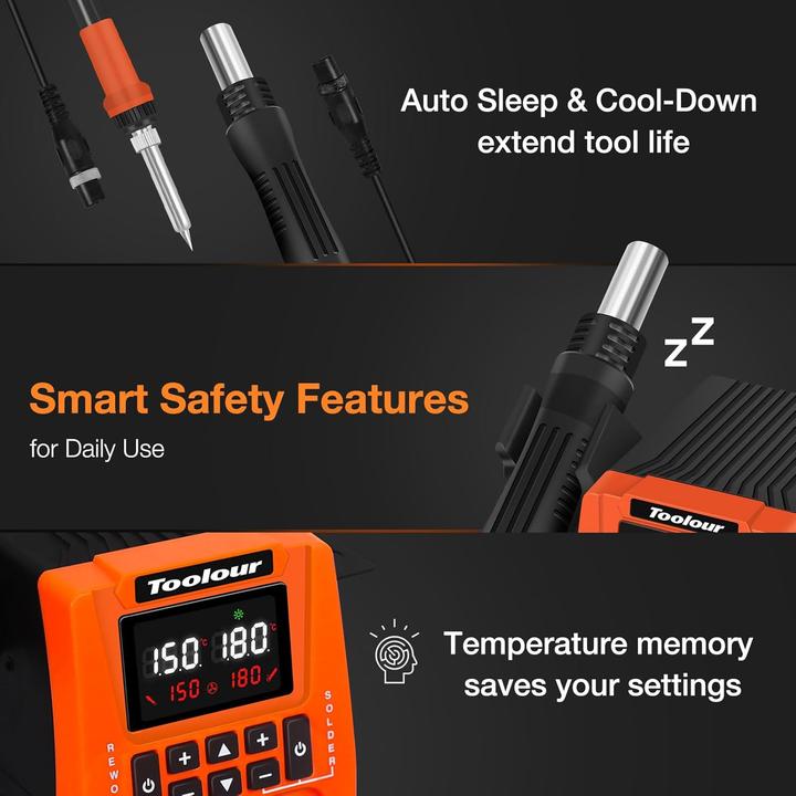 Immagine prodotto Toolour Lötstation mit Heissluftgebläse & Lötkolben
