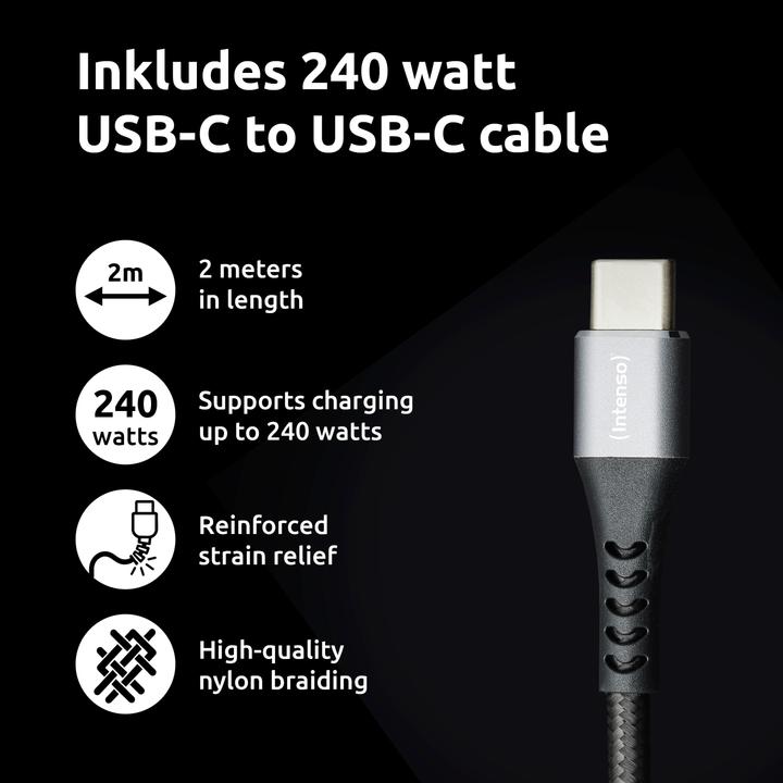 Produktbild Intenso W100ACC -Adapter + C520C -Kabelschwarz (100 W, 3 Ports)