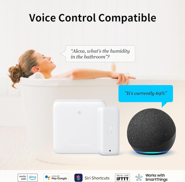 Actual product image SwitchBot Set Smart remote control Hub + 3x Thermo-Hygrometer Hub Mini