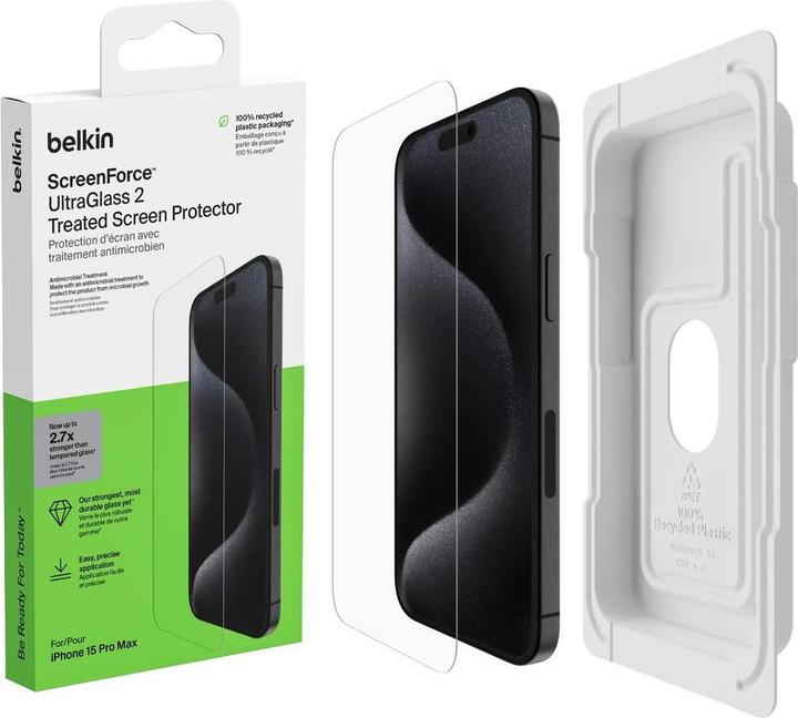 Productafbeelding Belkin ScreenForce Pro UltraGlass2 (1 Pcs., Apple iPhone 15 Pro Max)