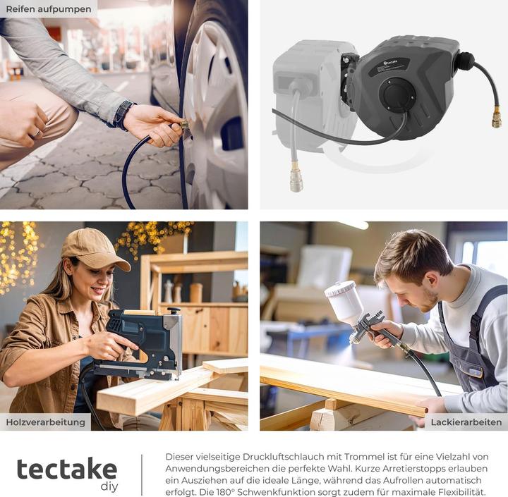 Image du produit tectake Tuyau d'air comprimé avec tambour