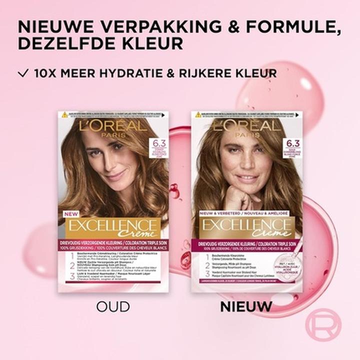 Immagine prodotto L'Oréal Paris Excellence Crème 6.3 Colore per capelli Multicolore (biondo scuro e dorato)