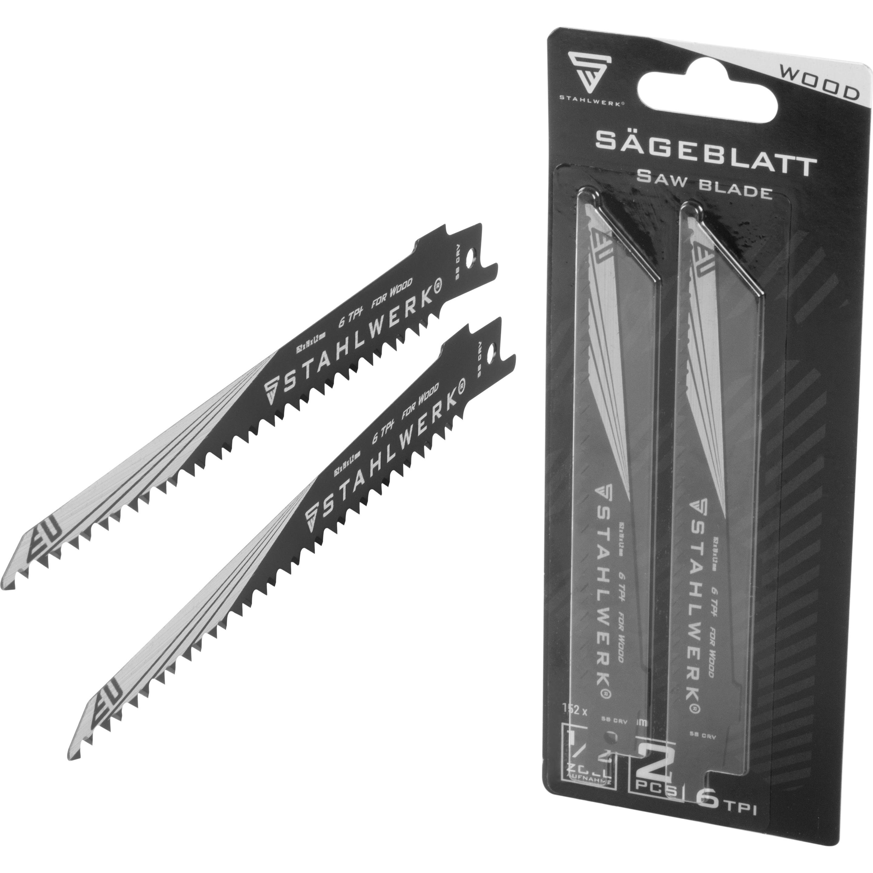 Stahlwerk, Sägeblatt, Holz-Sägeblatt 6er Set 150 x 19 x 1,2 mm für Sägen 1/2 Zoll Aufnahme