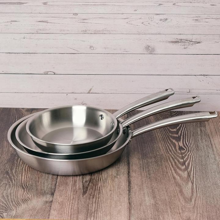 Actual product image Kamberg Triply Stainless Steel Pan Set (Frying pan, Pan set + pot set, Stainless steel, 20 x 5 cm)