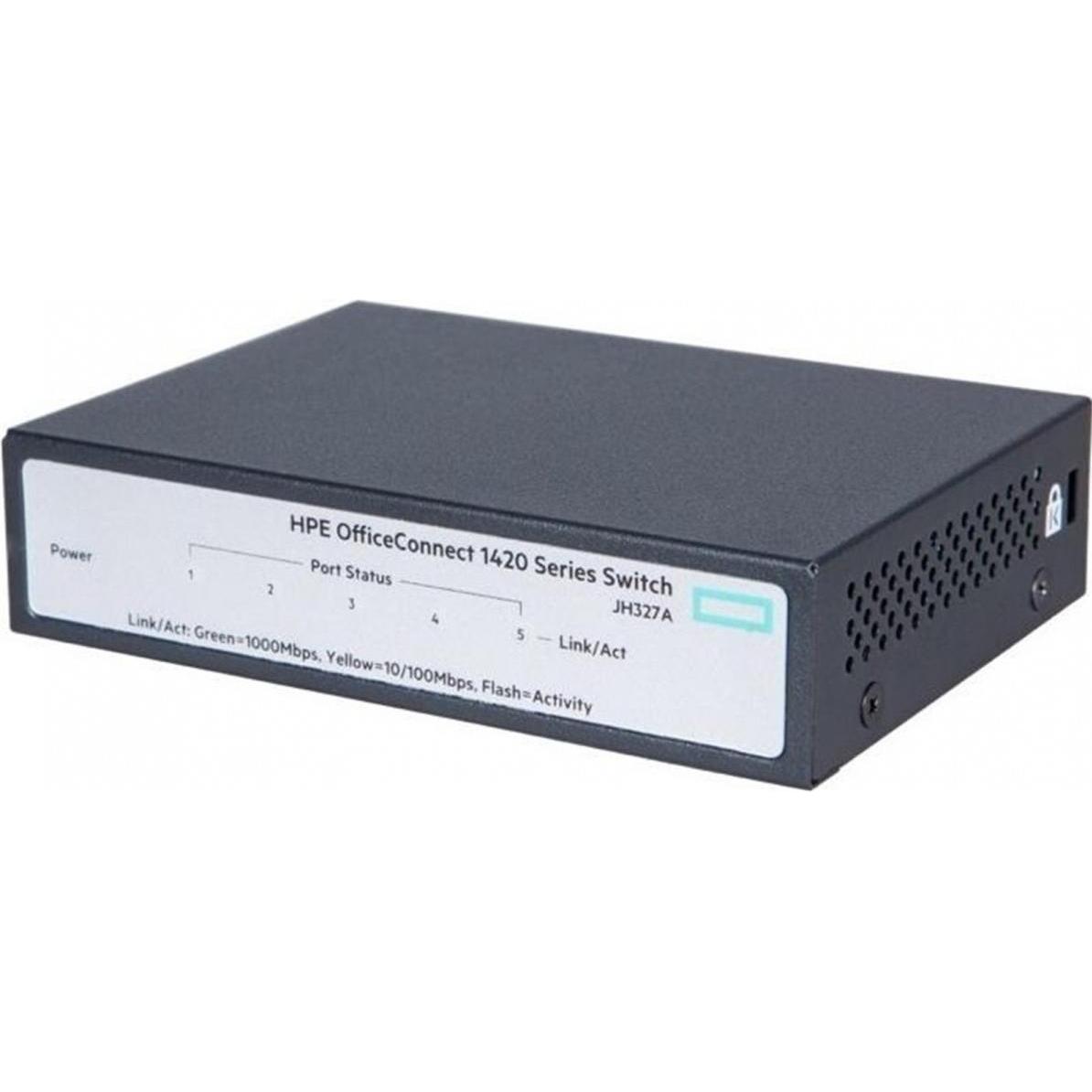 Thumbnail - Aruba 1420-5g (5 Ports), Netzwerk Switch, Schwarz