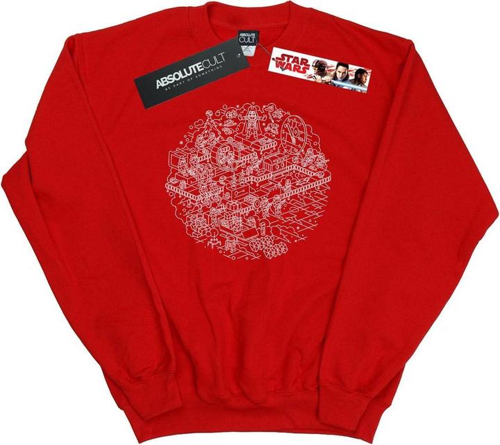 Actual product image Star Wars Mens Christmas Death Star Sweatshirt (L)