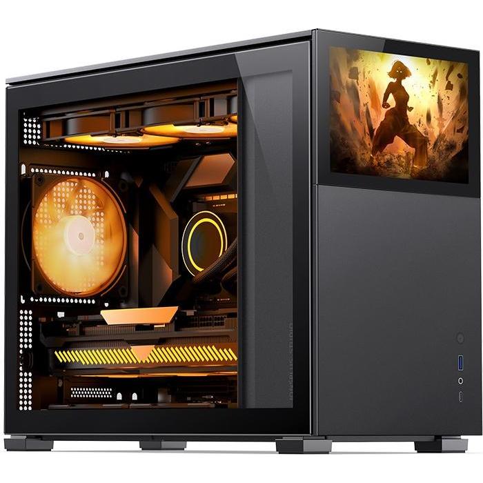 Jonsbo D31 Screen (mATX, DTX, ITX), PC Gehäuse, Schwarz