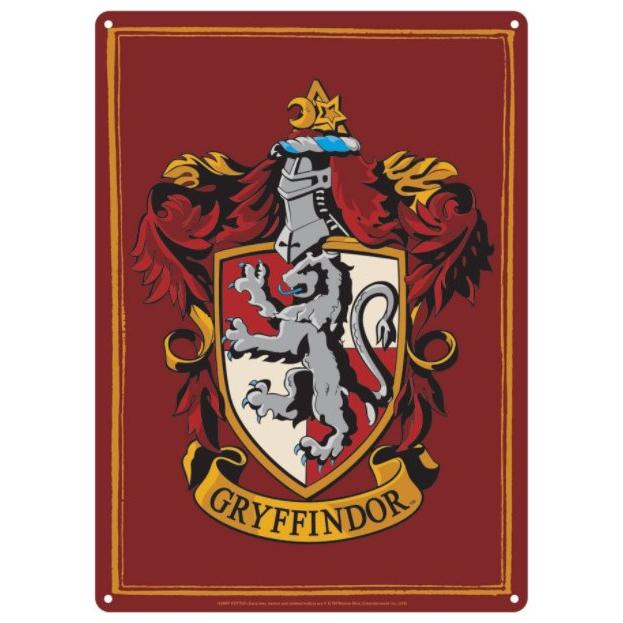 Half Moon Bay, Quadro, Harry Potter: cartello in metallo Grifondoro (21 x 15 cm)