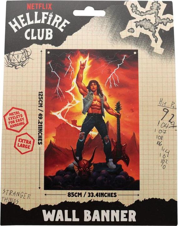 Actual product image Fanattik Stranger Things wall hanging Eddie Munson 120 x 85 cm