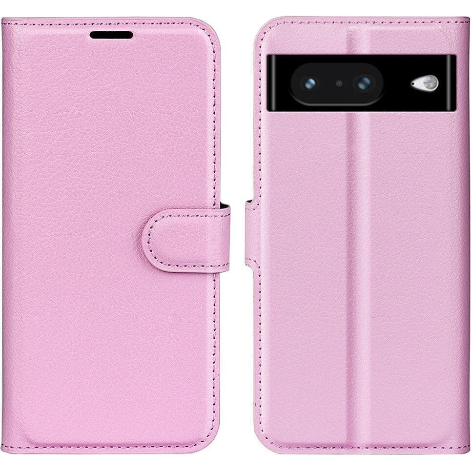 Cover-Discount Google Pixel 8 - Leder Etui Hülle rosa (Google Pixel 8), Smartphone Hülle, Rosa