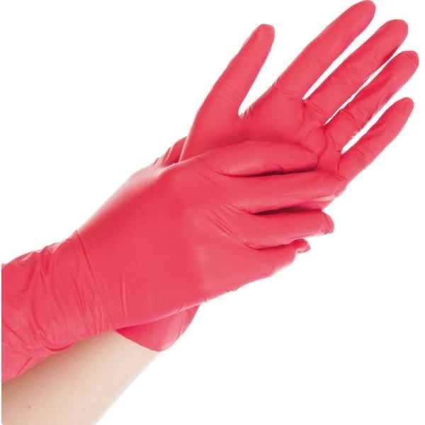 Actual product image Hygostar Nitrile Gloves SL Red M (M)