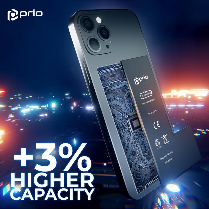Produktbild prio Hochleistungsakku für iPhone 15 Pro (3370 mAh) - Universeller APN -