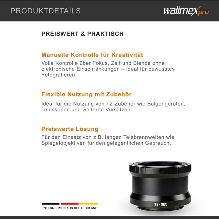 Produktbild Walimex pro T2 Adapter auf Sony E