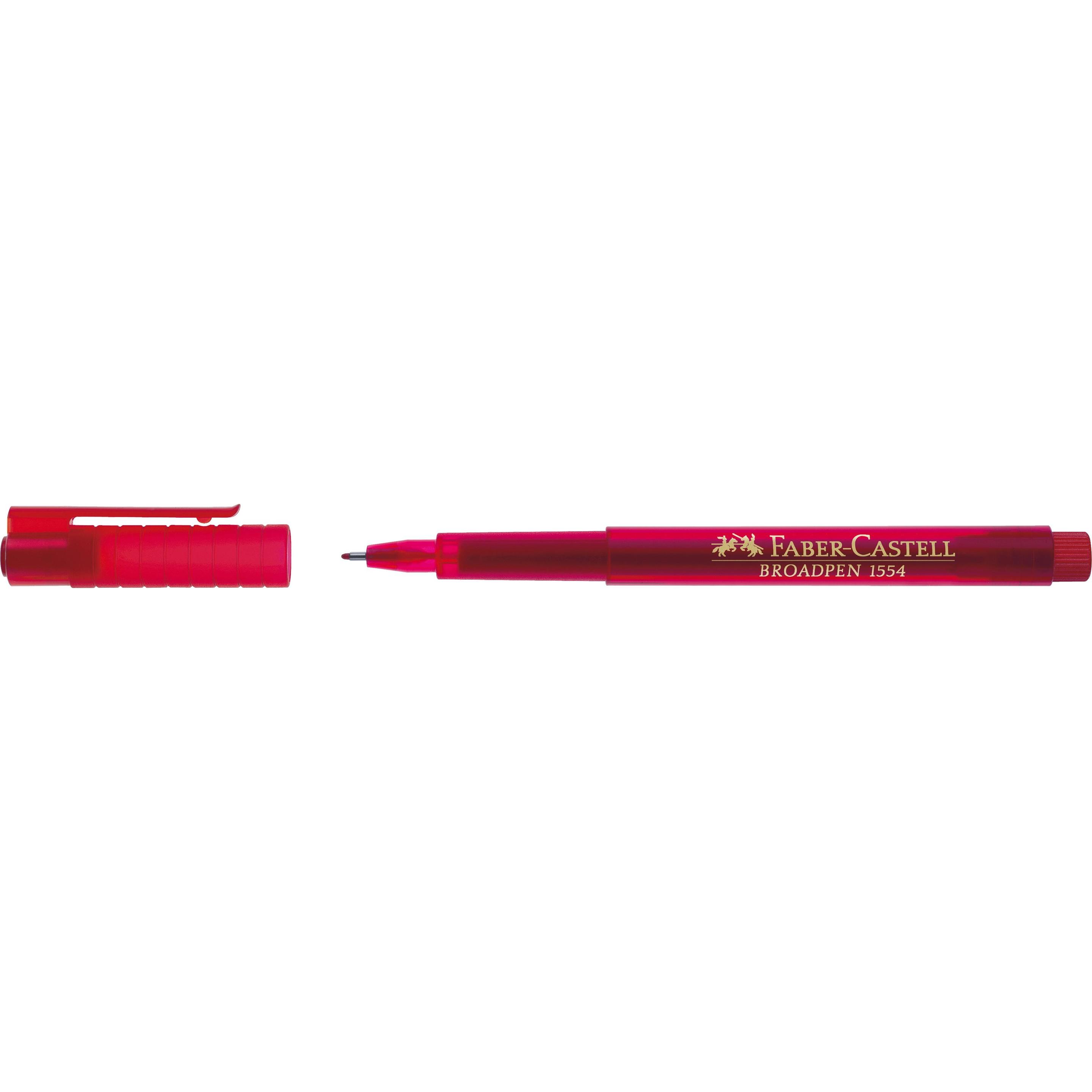 Faber-Castell, Schreibstifte, Fineliner Broadpen 1554 (Rot, 1 x)
