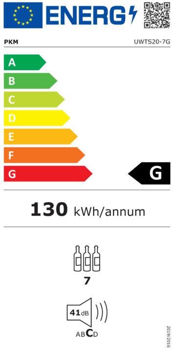 Etichetta energetica Wolkenstein Unità di base per il controllo della temperatura del vino PKM UWTS20-7G