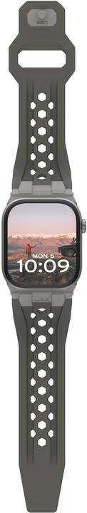 Actual product image UAG Urban Armor Gear Monarch Strap| Apple Watch Ultra/42/44/45/46mm| olive/titanium| (194158117236) (Fluoroelastomer, Rubber, Apple Watch Ultra)