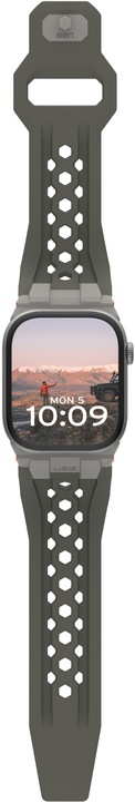 Actual product image UAG Urban Armor Gear Monarch Strap| Apple Watch Ultra/42/44/45/46mm| olive/titanium| (194158117236) (Fluoroelastomer, Rubber, Apple Watch Ultra)