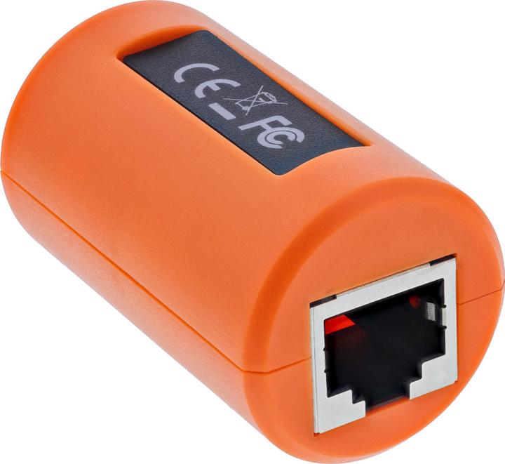 InLine Surge protection RJ45 coupling for network and POE, RJ45 socket/socket, FTP