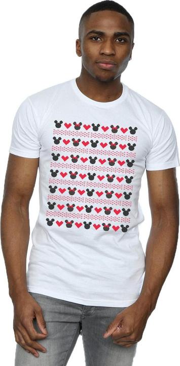 Actual product image Disney Mens Mickey And Minnie Christmas Hearts T-Shirt (XXL)