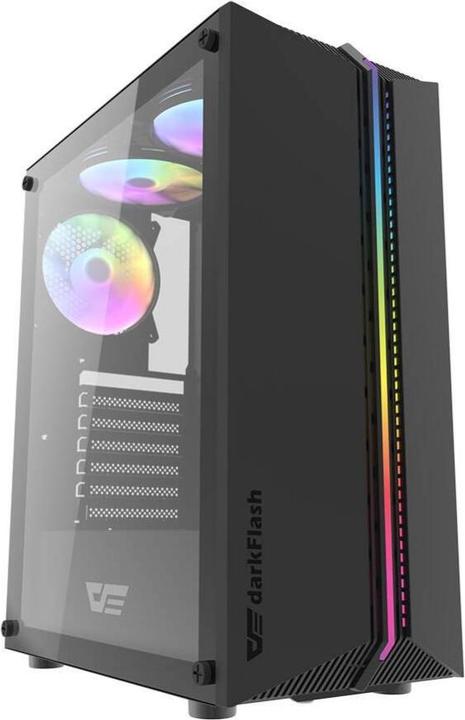 Actual product image Darkflash Tech DK151 computer case LED with 3 fan (black) (ATX, ITX, mATX)