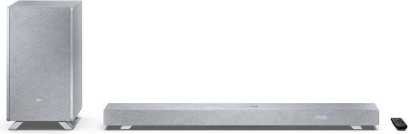 Sharp Speakers HT-SBW53121(SL) Q 3.1.2 Dolby Atmos/ DTS:X Soundbar with Wireless Subwoofer, Silver | (102 W, 3.1.2 Channel)
