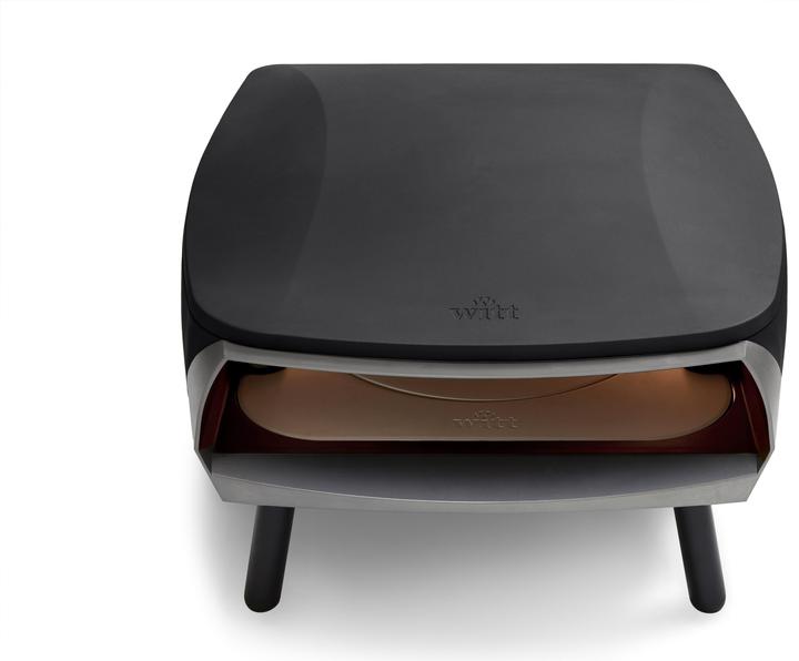 Produktbild ETNA Rotante ZWART - pizza oven met draaiende steen - gas - 500 graden in 15 minuten (Pizzaofen Gas)