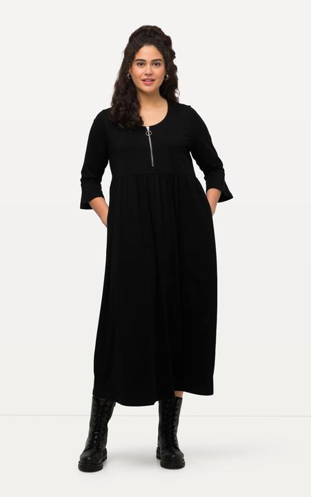 Actual product image Ulla Popken Zip Neckline Empire Knit Pocket Dress (54)