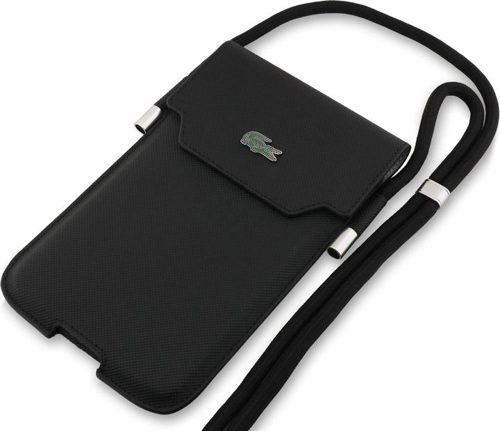 Produktbild Lacoste PVC Iconic Petit Pique Metal Logo Phone Pouch XL Black