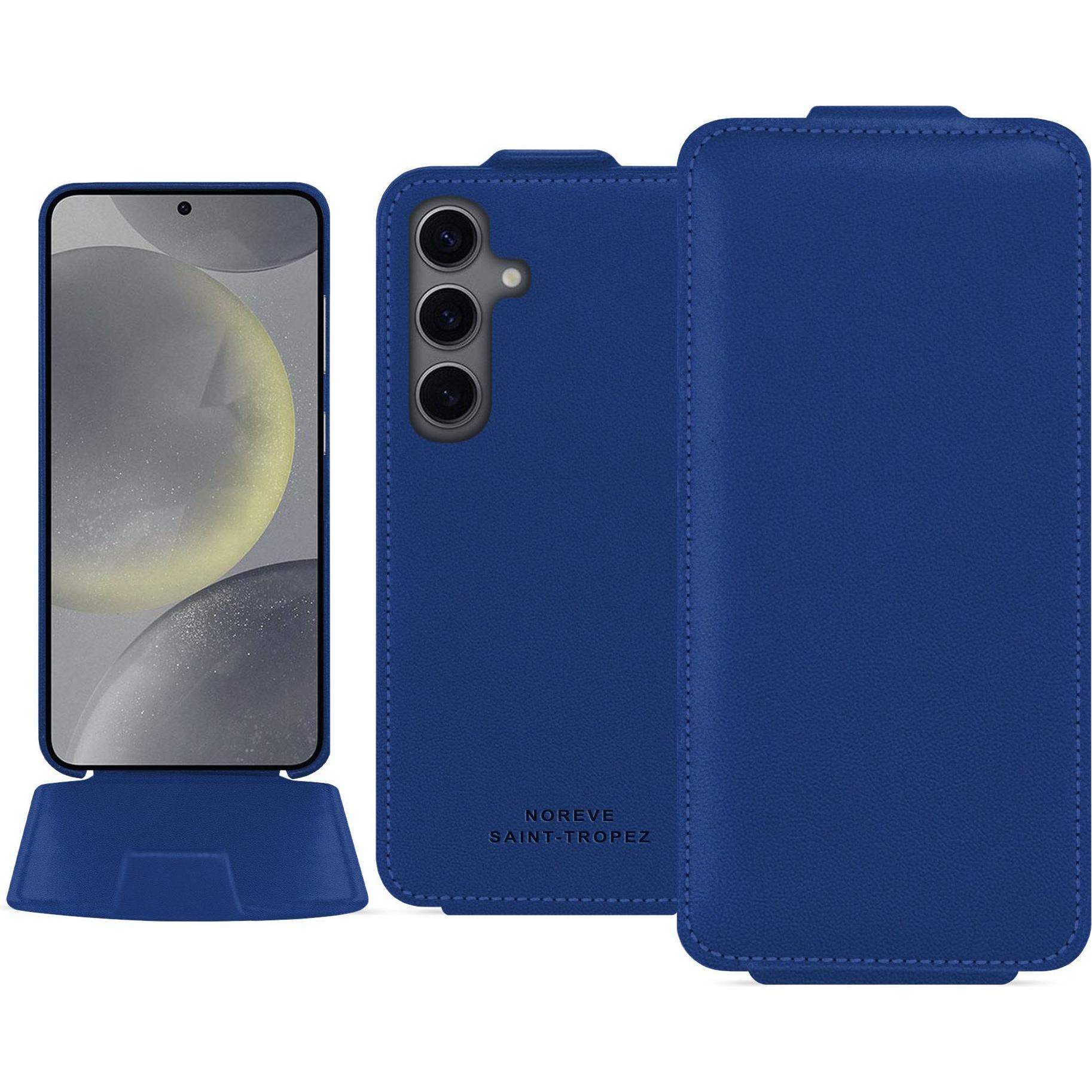 Noreve Lederschutzhülle vertikal (Samsung Galaxy S24), Smartphone Hülle, Blau