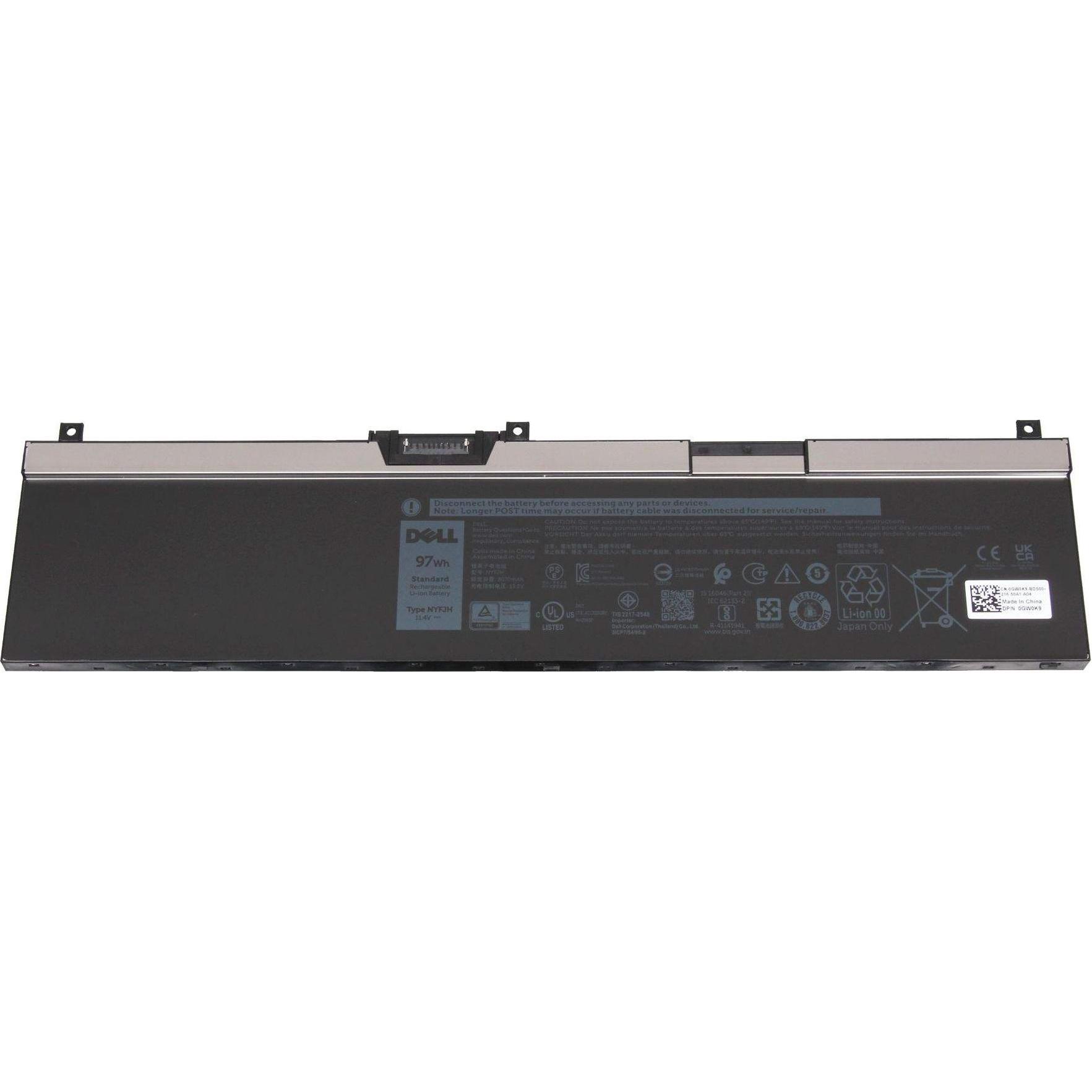 Dell Battery 97WHR 6 Cell Lithium (6 Zellen, 8070 mAh), Notebook Akku